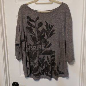 Sonoma Grey  "Inspire" 3/4 Sleeve. Size 2X.